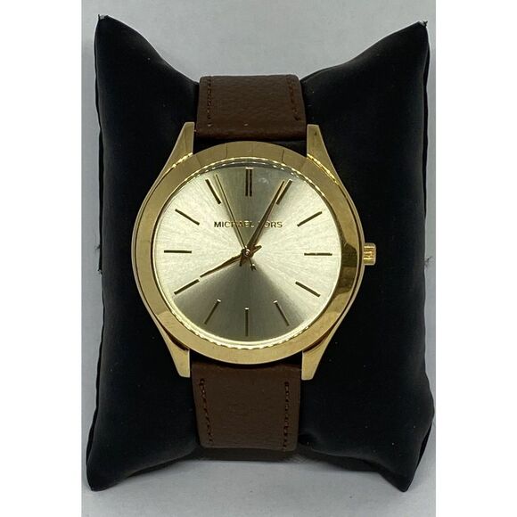 Michael Kors MK3179 Women's Brown Leather Analog Dial Quartz Wrist Watch CM510 - Picture 1 of 12